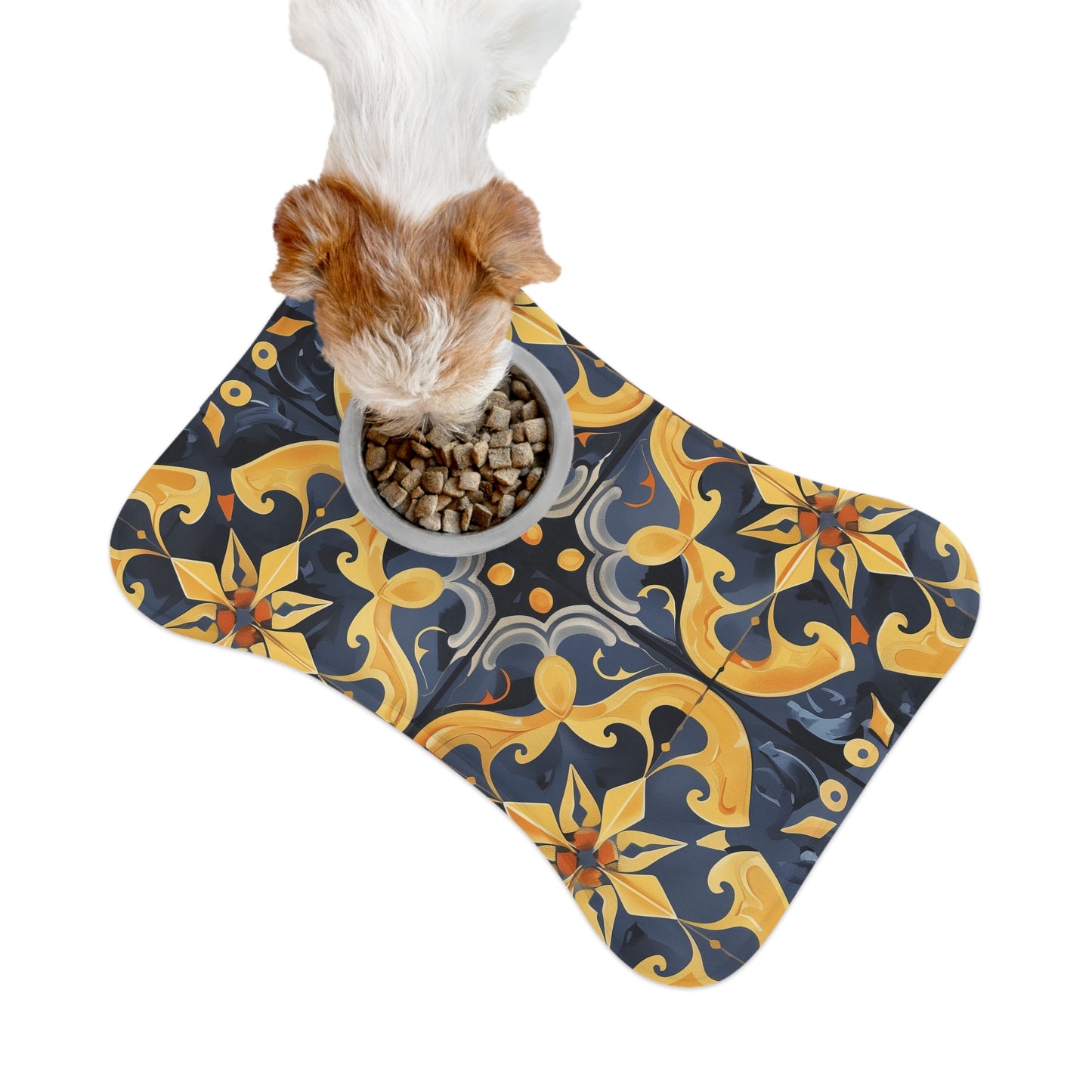 Artisan Tile Pet Feeding Mat: Chic & Functional Design