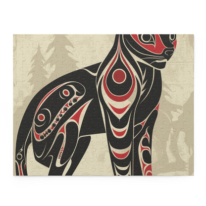 Intricate Tribal Animal Totem Jigsaw Puzzle celebrating natural world and ancient traditions