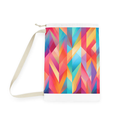 "Summer Geometric Laundry Bag - Abstract pattern in vibrant colors, stylish laundry transformation"