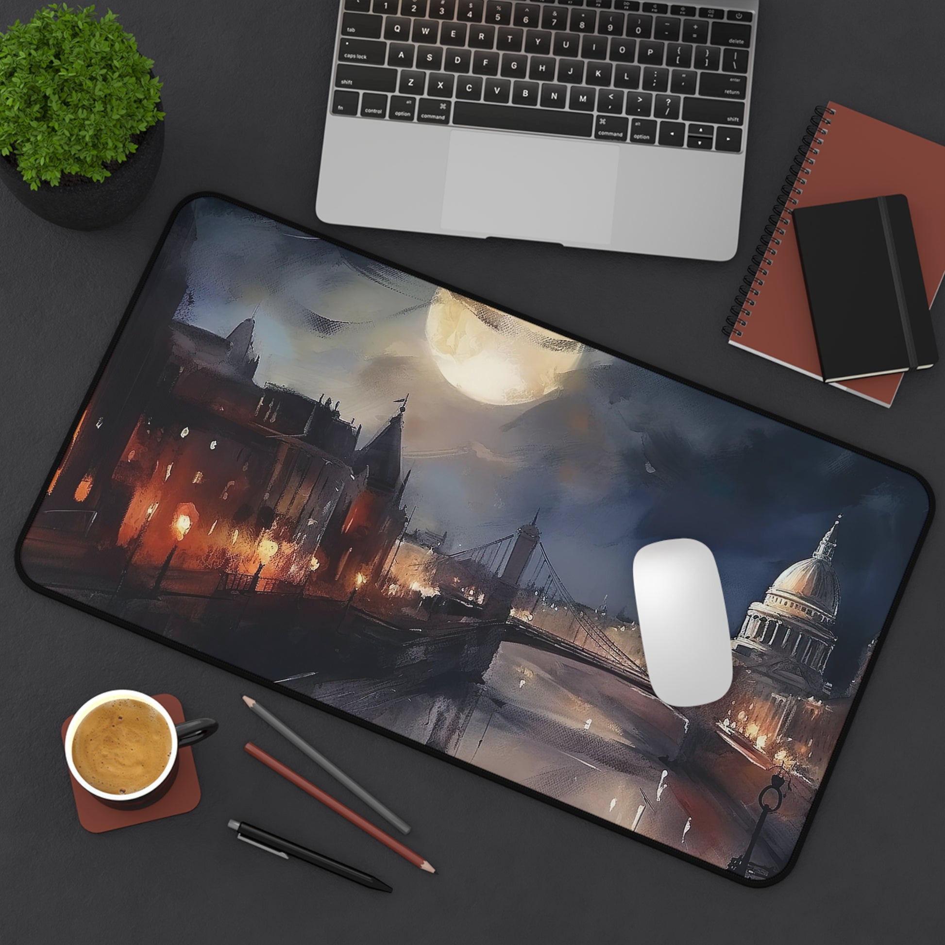 "London Night Sky Desk Mat - Transform Your Workspace with Enchanting Beauty and Elegance"