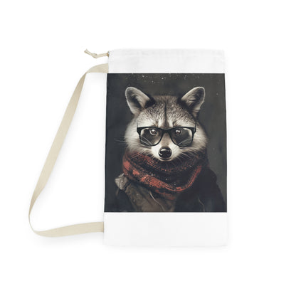 Stylish Raccoon Hipster Laundry Bag with Cute Design for Trendy Homes