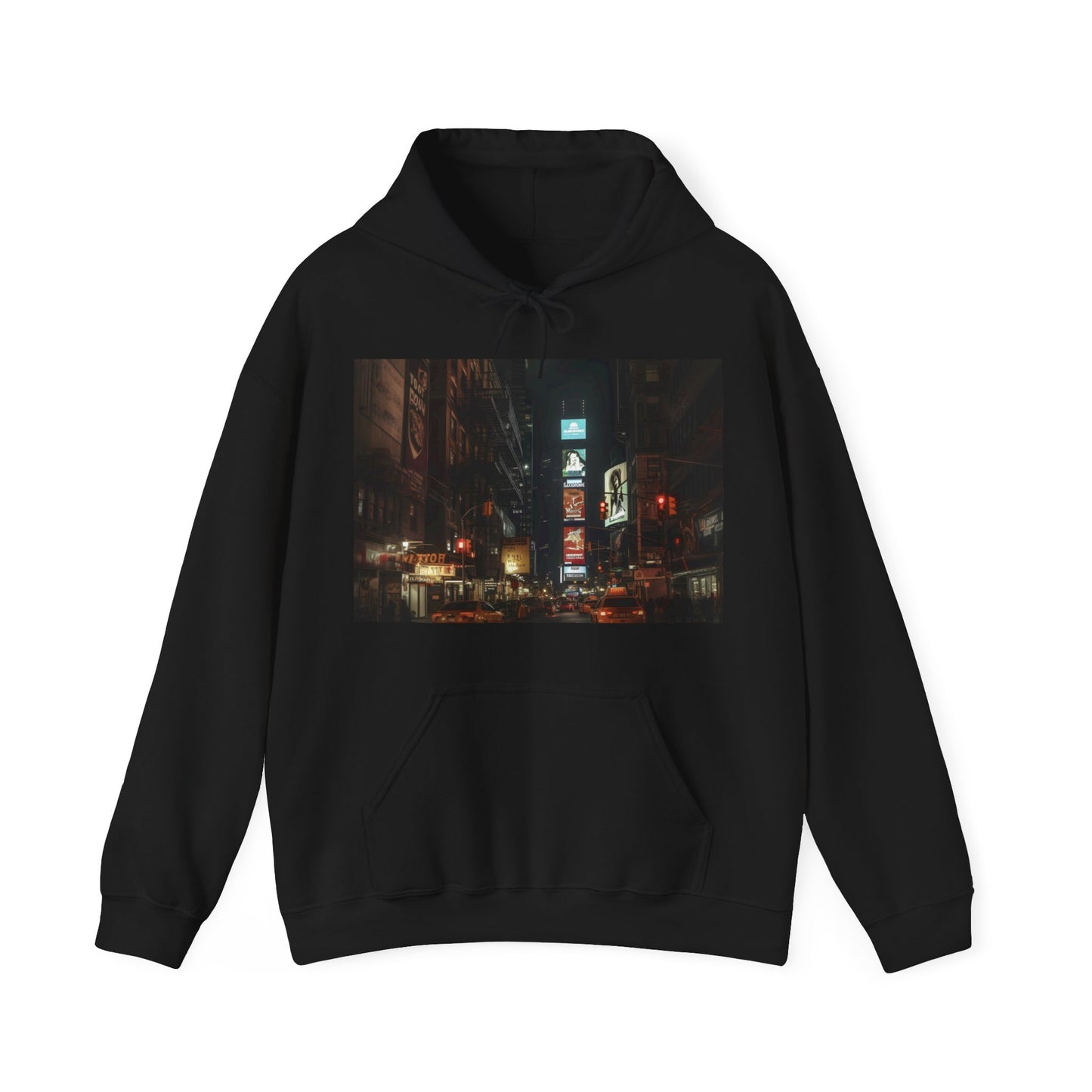 Midnight in Manhattan: Times Square Night Hoodie | Hoodies | DTG, Hoodies, Men's Clothing, Regular fit, Unisex, Women's Clothing | Prints with Passion