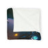 Cyborg Hand Holding Fireflies — Plush Fleece Throw Blanket — Product Detail View 8