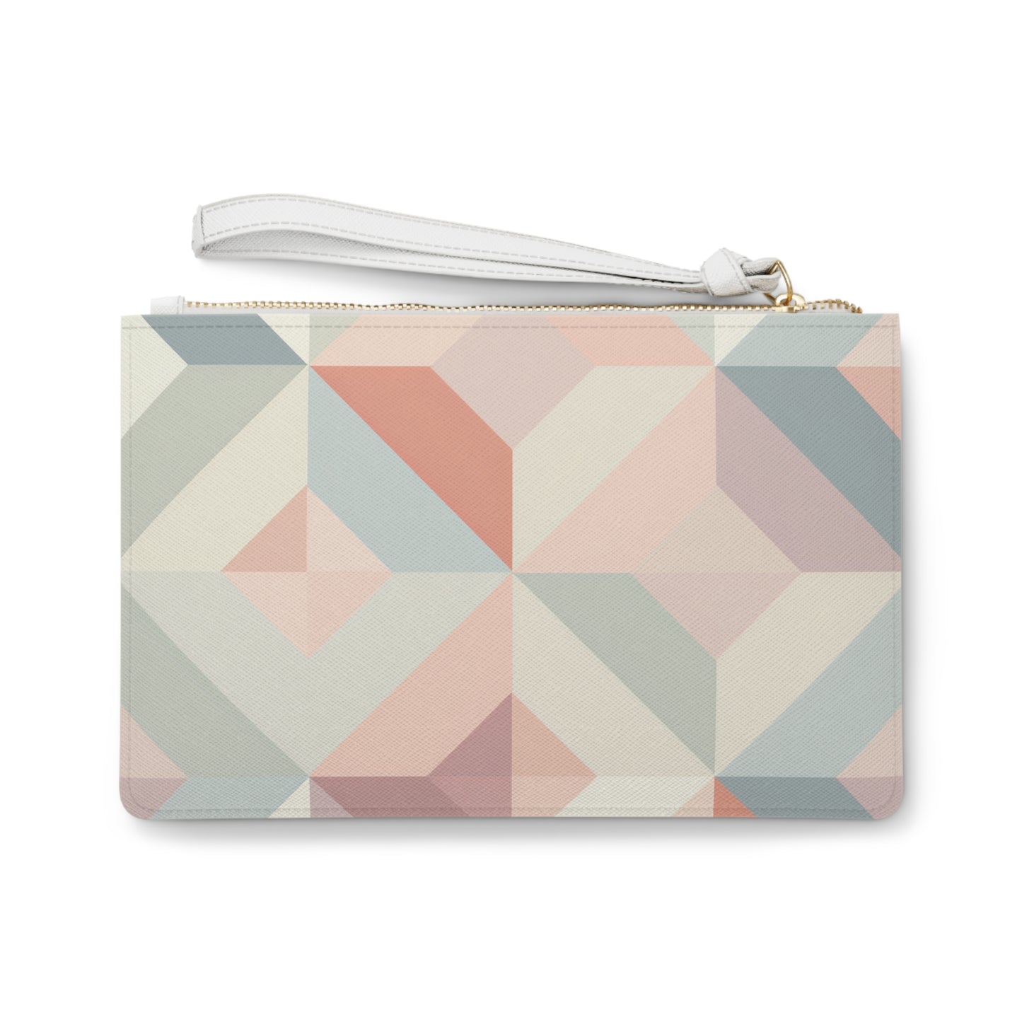 Pastel Geometric Print Clutch