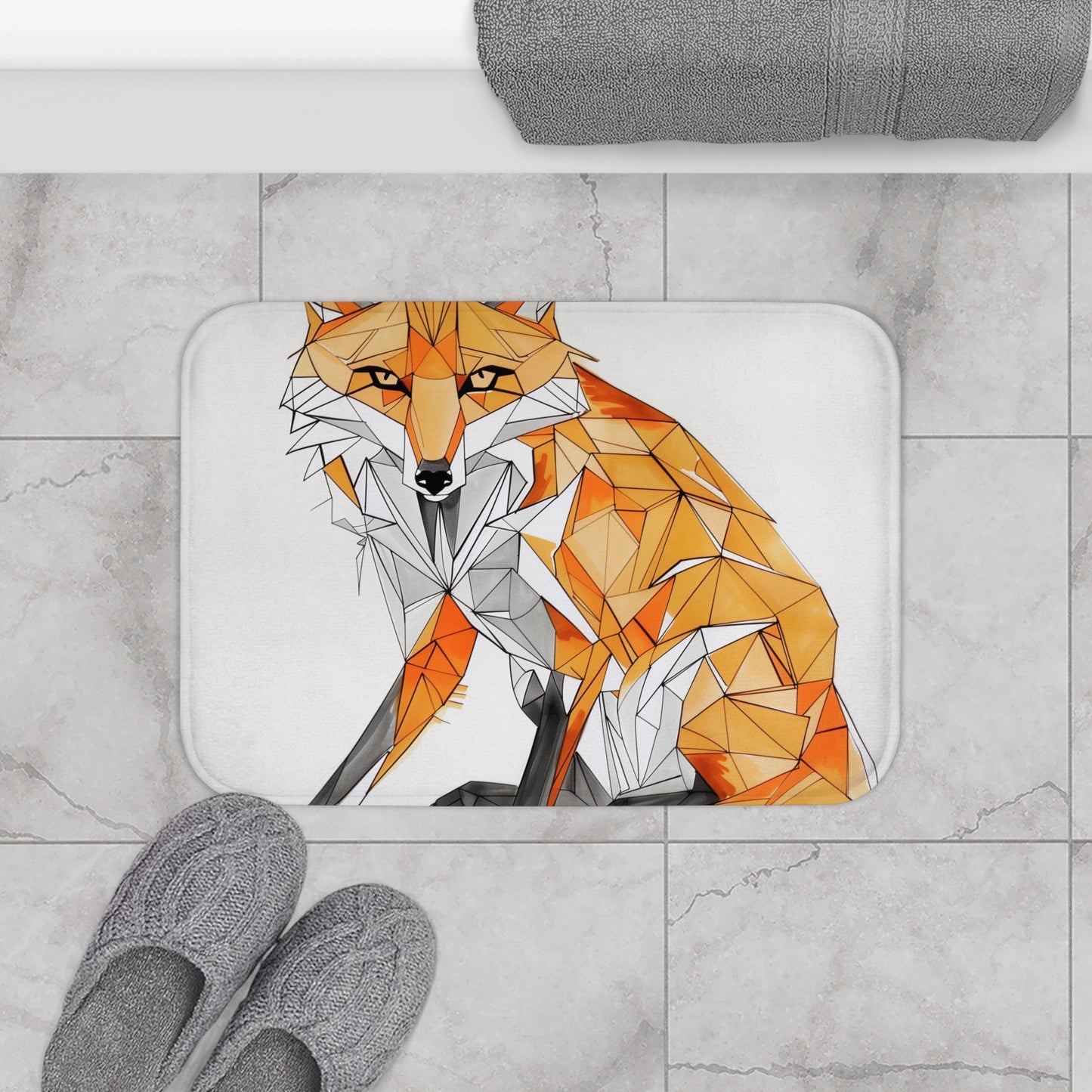 Geometric Fox Bath Mat | Bath Mats | Bath, Bathroom, Home & Living, Indoor, Sublimation | Prints with Passion