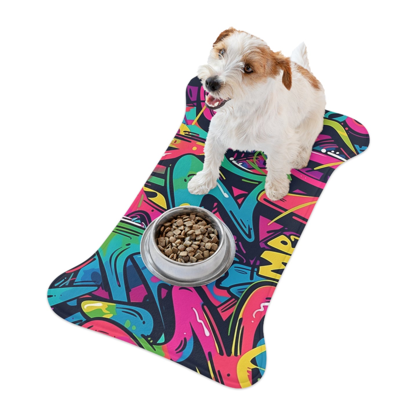 Neon Urban Graffiti Pet Mat