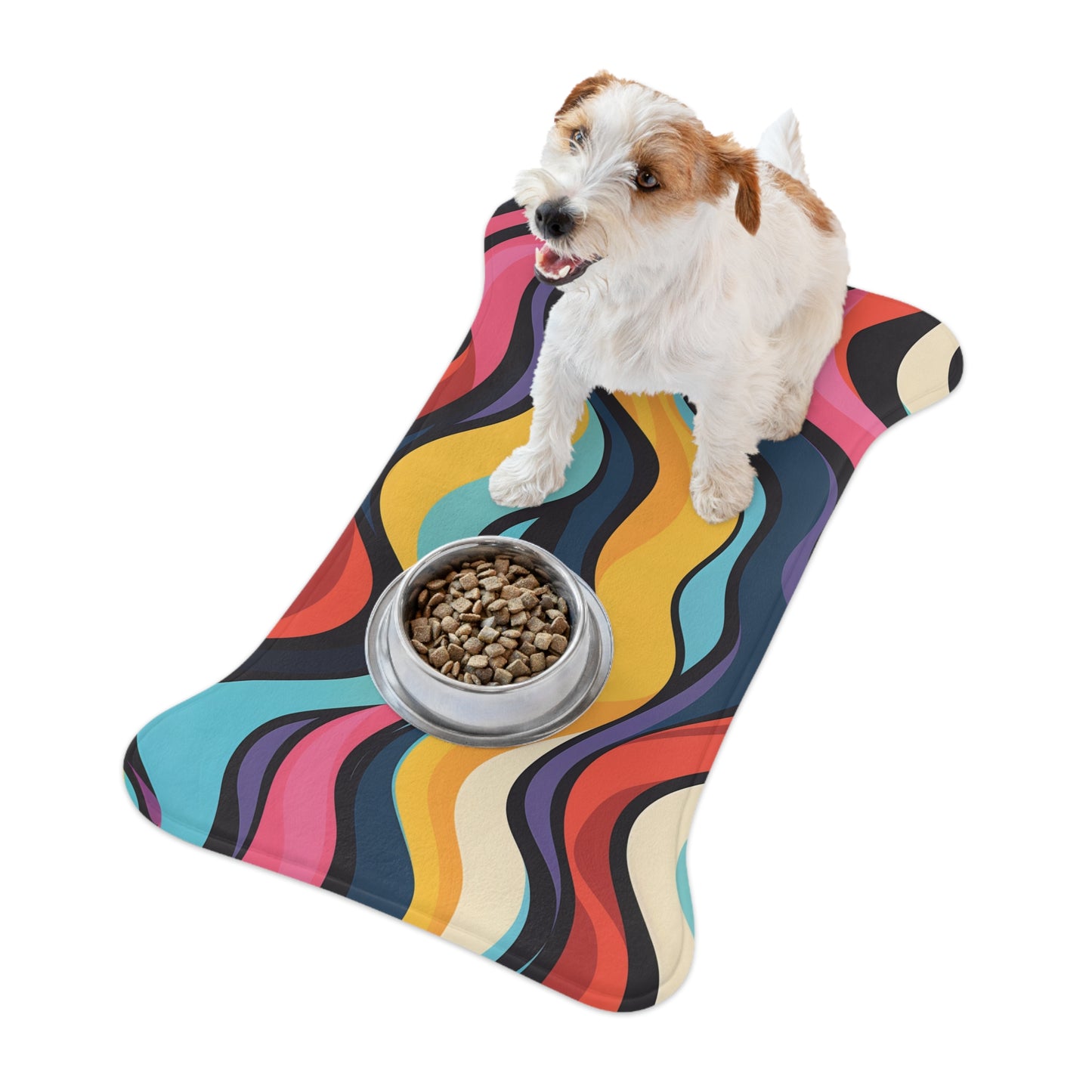 Retro Waves Pet Feeding Mat