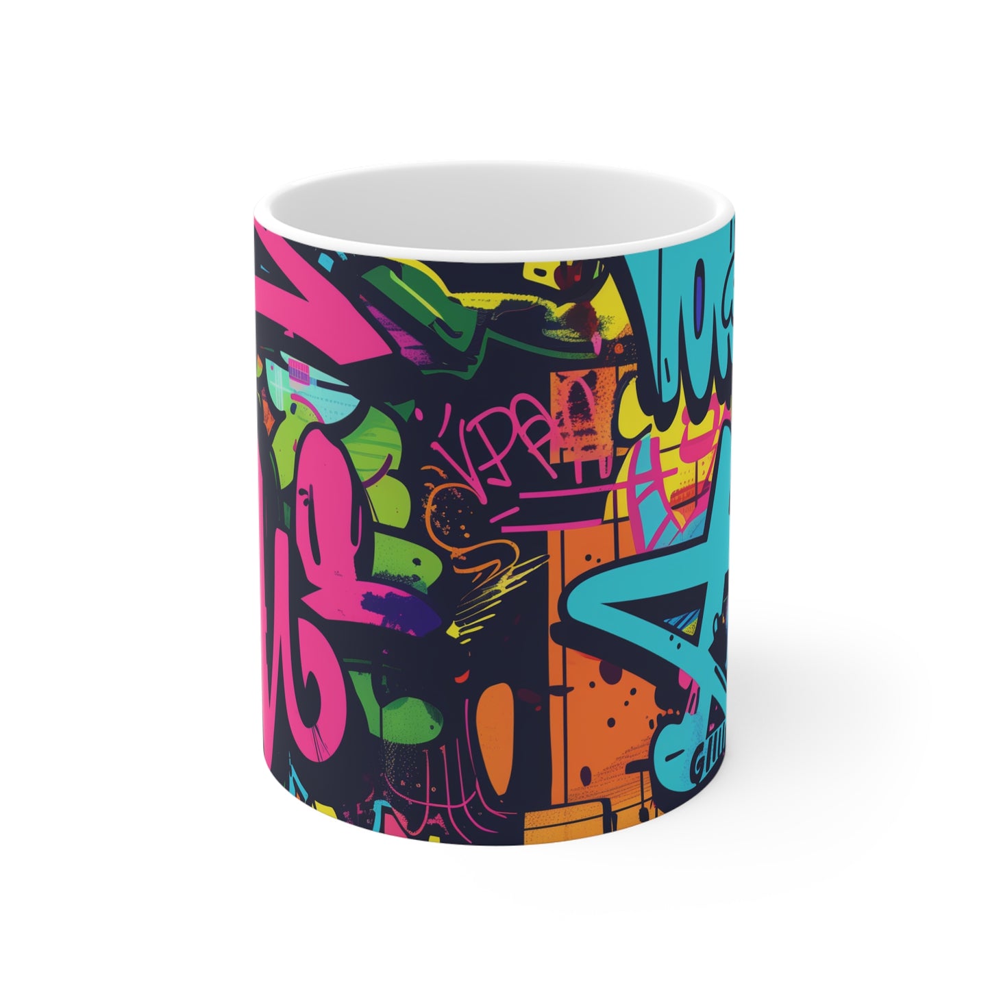 Neon Urban Graffiti Coffee Mug | Mugs | 11 oz, Ceramic, Coffee Mugs, Home & Living, Kitchen, Mugs, Sublimation | Prints with Passion