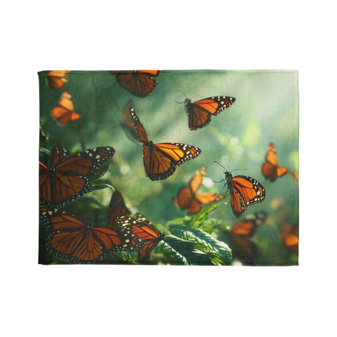 Bioengineered Butterfly Forest Plush Fleece Throw Blanket