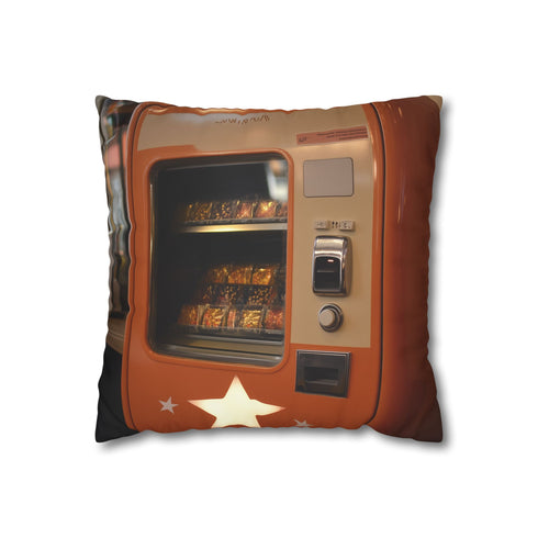 Retro Vending Machine Dispensing Stars — 40×40 Cushion Cover — Front 40×40 cm Square Cushion View