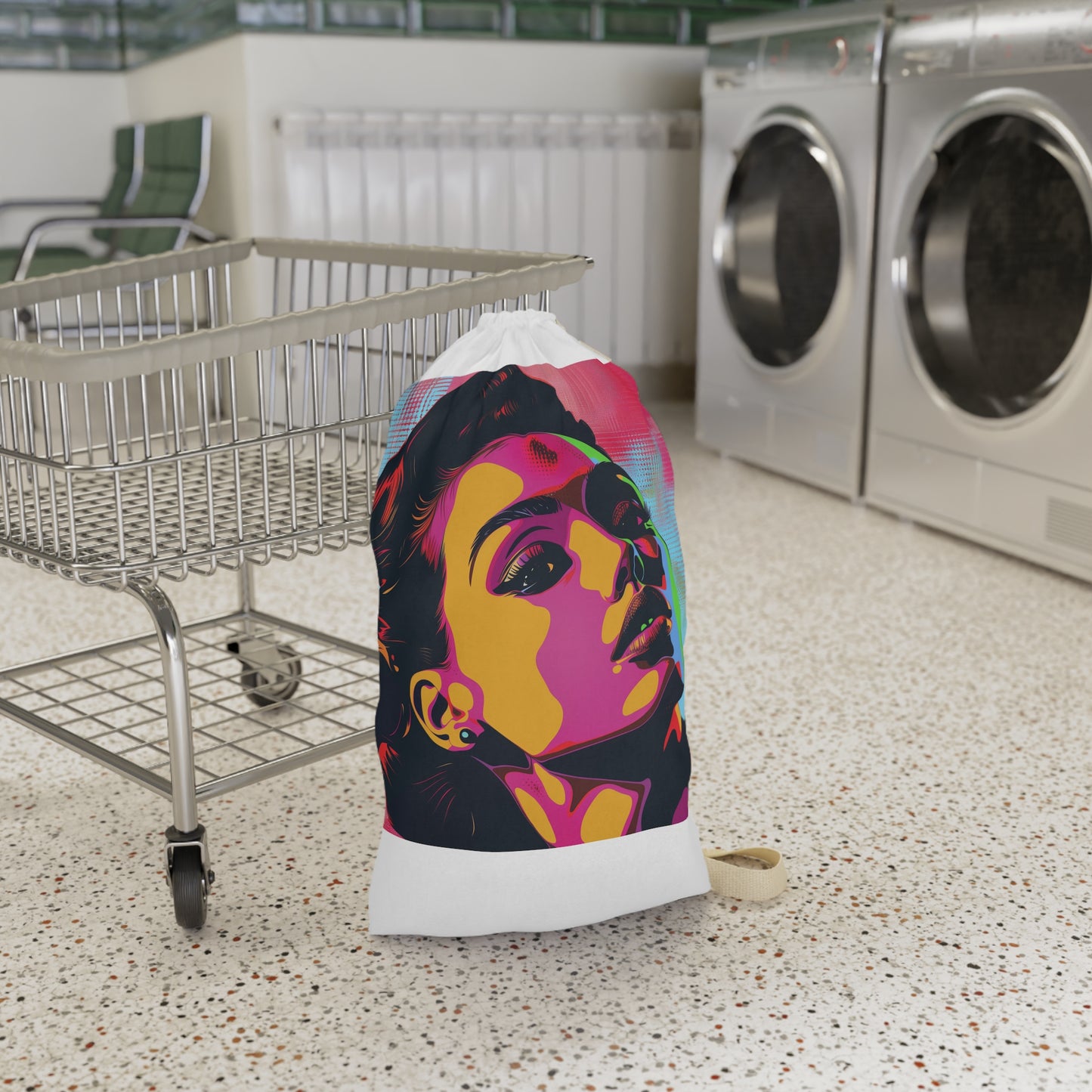 "Colorful Pop Art Laundry Bag for Stylish and Fun Laundry Organization"