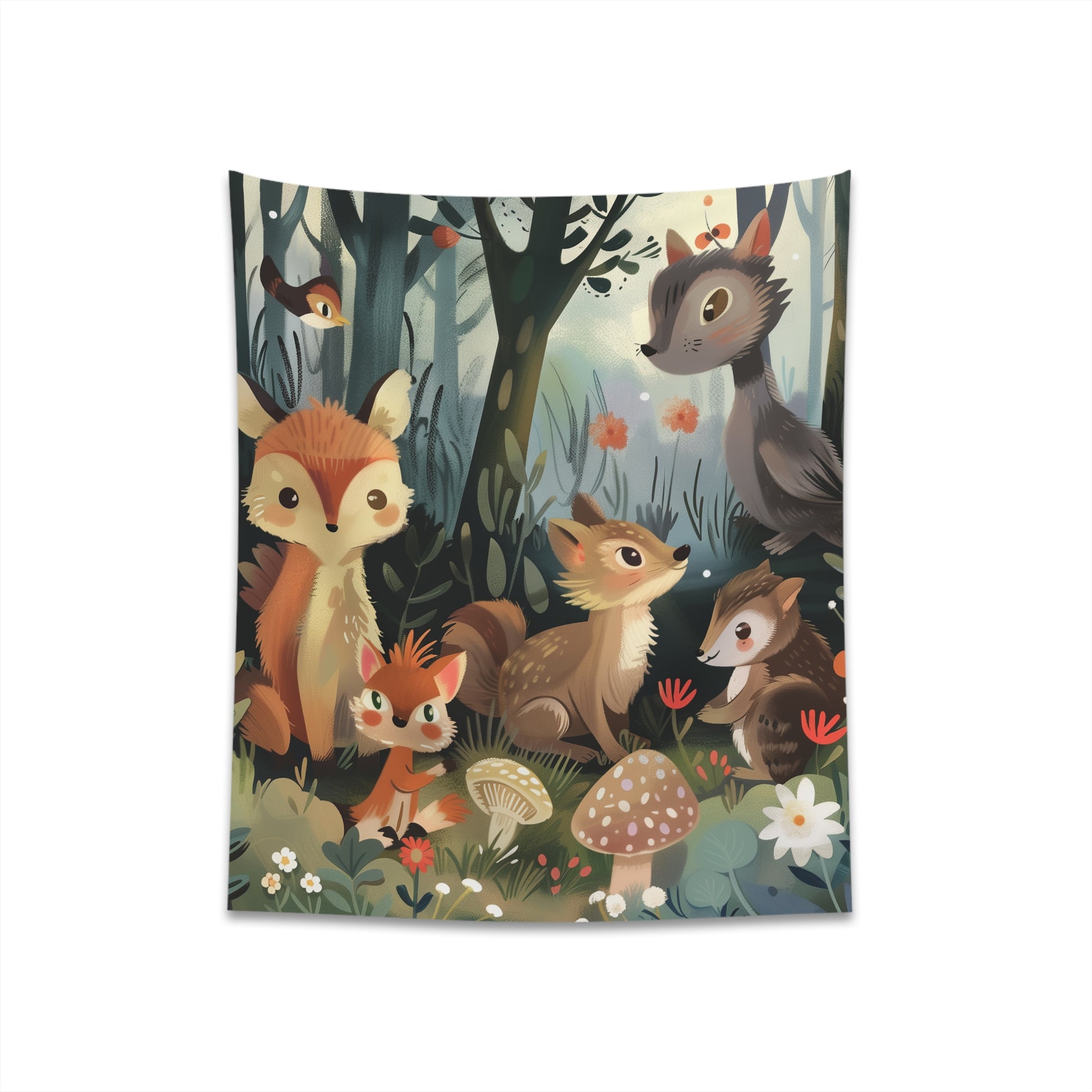 Captivating Woodland Creatures Tapestry | Tranquil Forest Haven | Nature-Lover's Home Decor