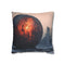 Lava Sphere Orbiting Frozen City (Edition II) — 40×40 Cushion Cover — Front 40×40 cm Square Cushion View