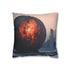 Lava Sphere Orbiting Frozen City (Edition II) — 40×40 Cushion Cover — Front 40×40 cm Square Cushion View