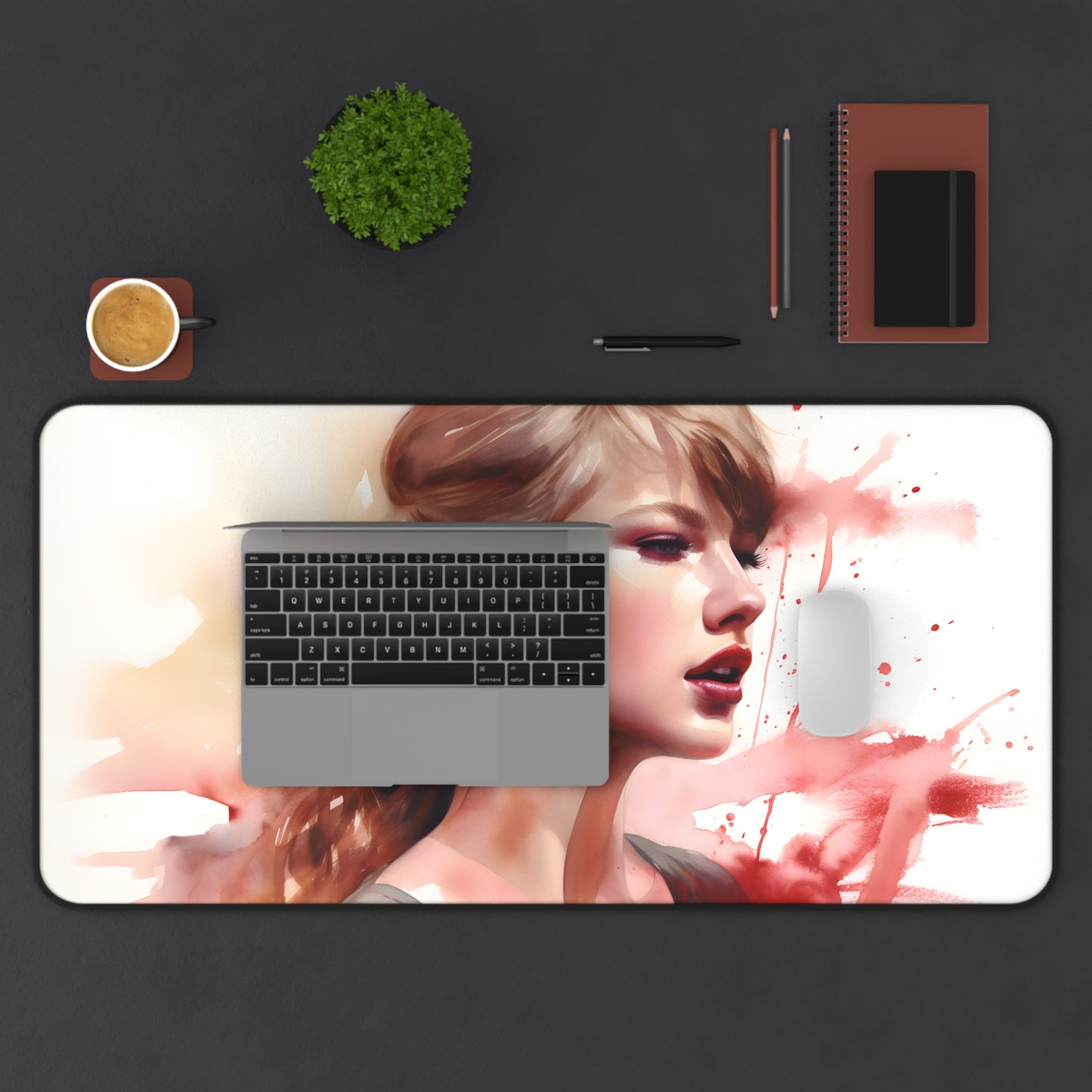 "Taylor Swift Inspired Watercolor Desk Mat - Stay Organized in Style"