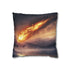 Burning Comet Crashing into Ice Lake (Edition II) — 40×40 Cushion Cover — Front 40×40 cm Square Cushion View