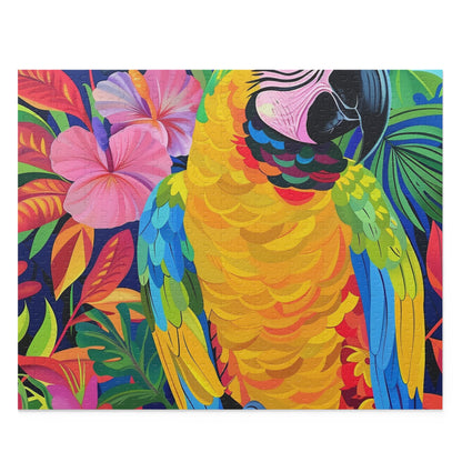 Colorful Tropical Parrot Jigsaw Puzzle - Fun and engaging puzzle featuring a vibrant parrot in a lush setting, perfect for bird lovers.