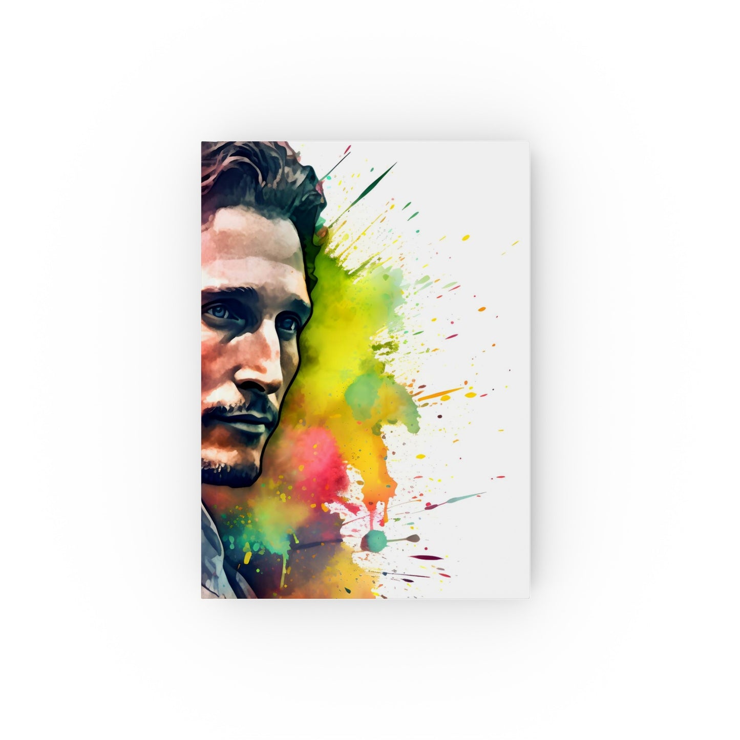 "Neon Celebration Journal - McConaughey's Mojo Vibrant watercolor cover capturing laid-back charm. Perfect for jotting down life lessons or channeling McConaughey vibes! High-quality, versatile, and stylish. Makes a great gift. Shop now!"