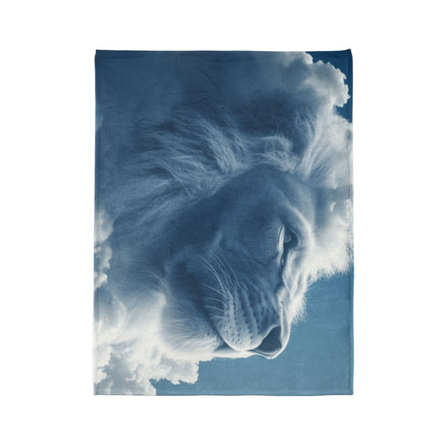 Cloud Shaped Like a Giant Lion Plush Fleece Throw Blanket