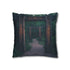 Enchanted Forest Gate with Runes — 40×40 Cushion Cover — Double-Sided Back & Concealed Zip Detail