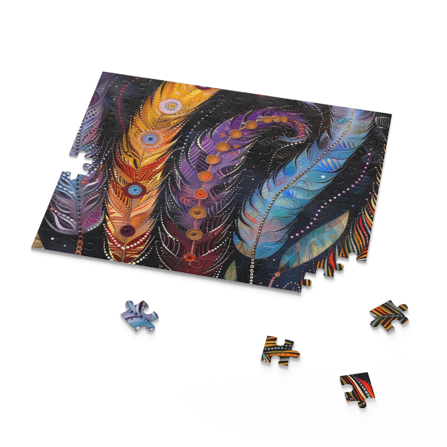 Bohemian Feather Puzzle Collection - Intricate design perfect for relaxing unwinding fun hobby