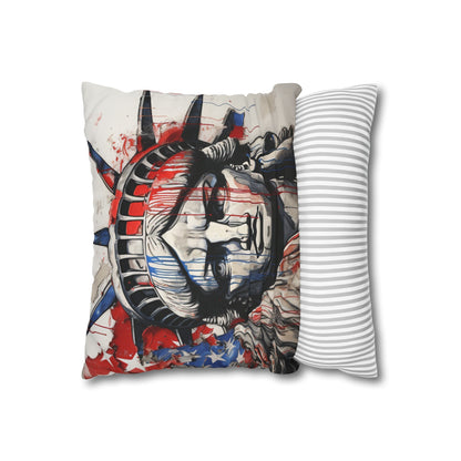 "Patriotic Ink Splash Pillowcase - American flag design with watercolor splash, high-quality & stylish, perfect for all seasons"