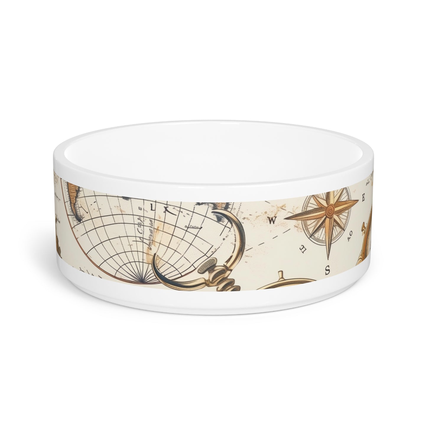 Wanderlust Pet Bowl: Vintage Maps