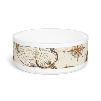 Wanderlust Pet Bowl: Vintage Maps