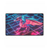 Origami Dragon over a Neon Grid — XL & XXL Desk Mat — Gaming & Workspace Desk Setup View