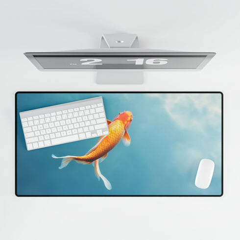 Vibrant Koi Fish Swimming in Sky — XL & XXL Desk Mat — Product Detail View 5