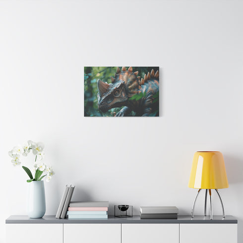Stegosaurus Dinosaur — Canvas Wall Art — Kiln-Dried Pine Frame & Ready-to-Hang Back View