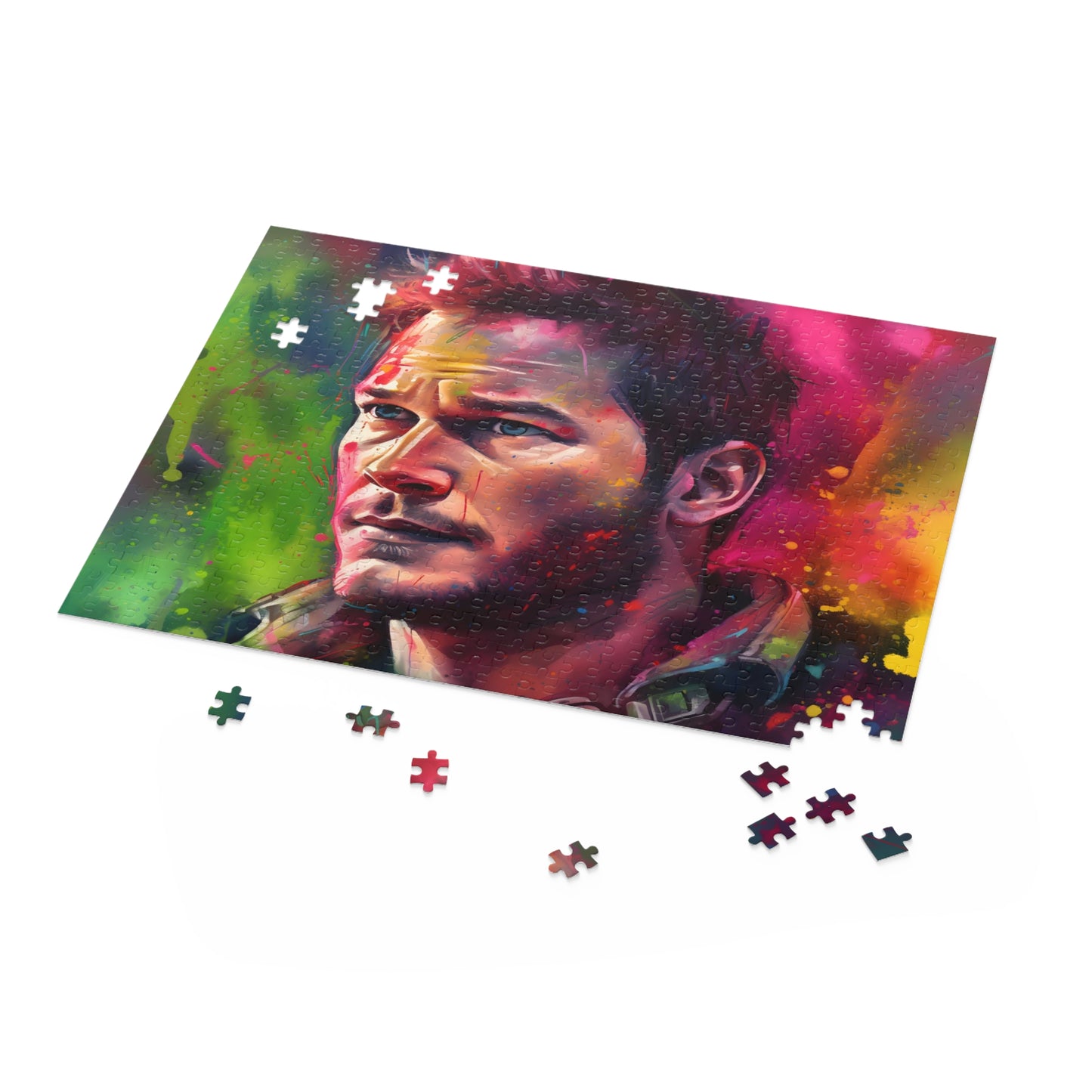 Chris Pratt Neon Watercolor Puzzle