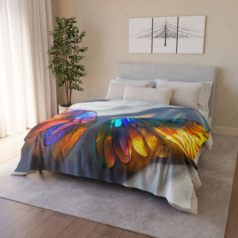 Solar Wings Casting Prism Shadows Plush Fleece Throw Blanket
