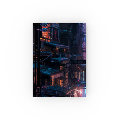 "Stylish Cyberpunk Chronicle Journal - Ideal for Writing & Sketching in Neon-Drenched World | High-Quality & Versatile | Great Gift Option - BenCPrints"