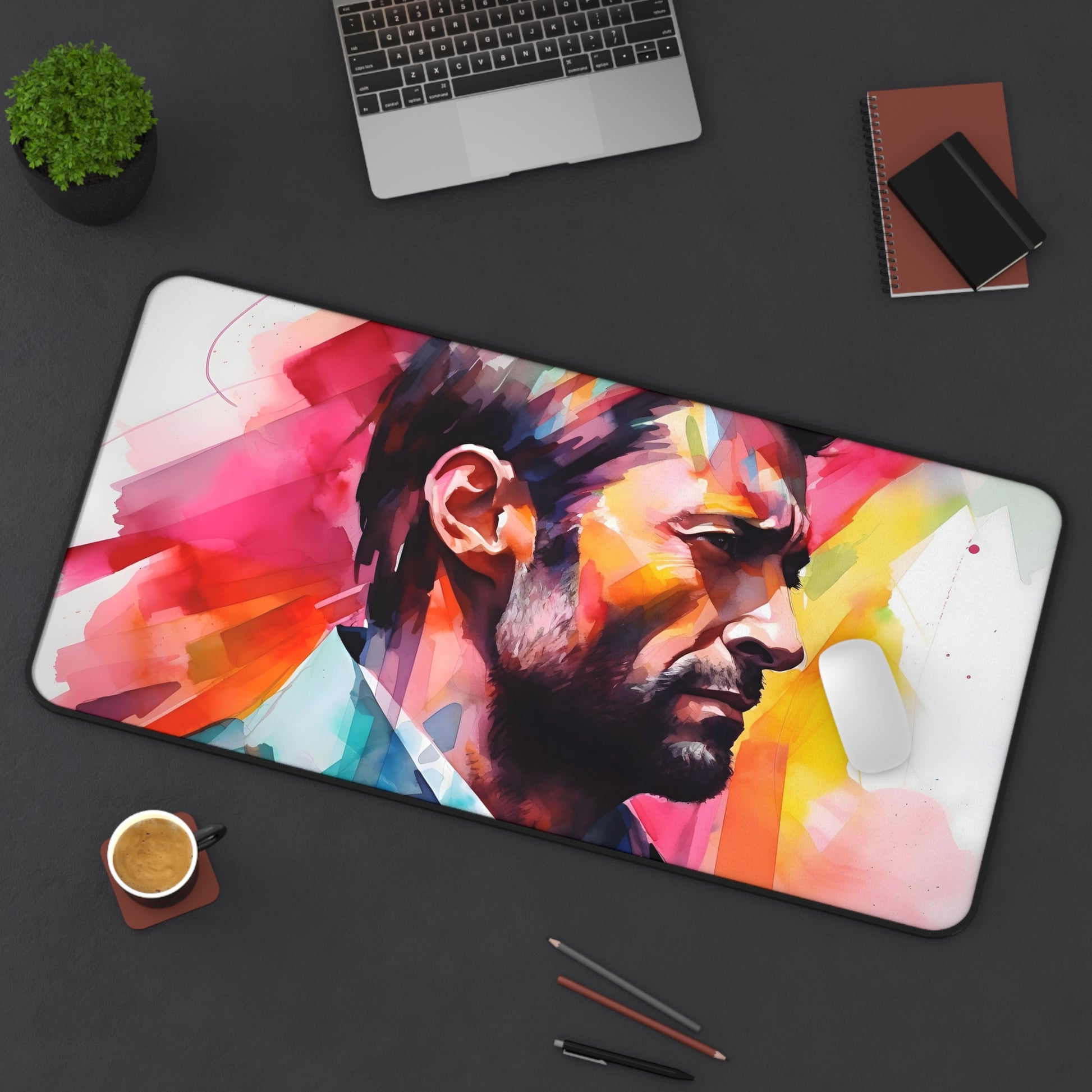 Neon Hugh Jackman Desk Mat | Desk Mat | Accessories, Back-to-School, Desk, Fall Bestsellers, Home & Living, Mouse pad, Mouse Pads, Mousepad, Seasonal Picks, Stationery, TikTok | Prints with Passion