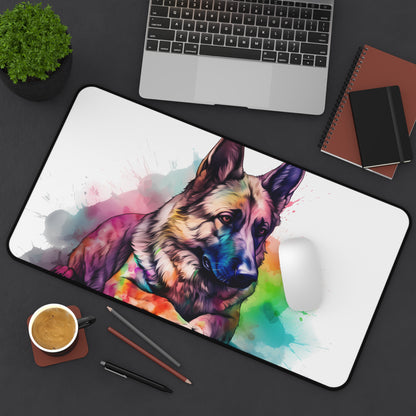 "Adorable German Shepherd Pup Desk Mat - Functional and Stylish Workspace Accessory"