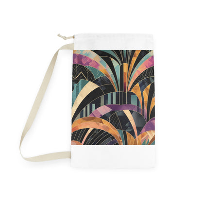 "Abstract art deco patterned pillowcase for sophisticated laundry routines"