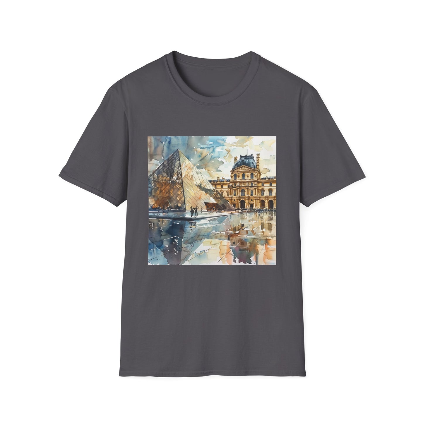 Louvre Watercolor: A Parisian Masterpiece on a T-shirt