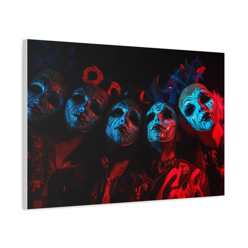 Carnival Masks in Dramatic Lighting — Canvas Wall Art — Product Detail View 6