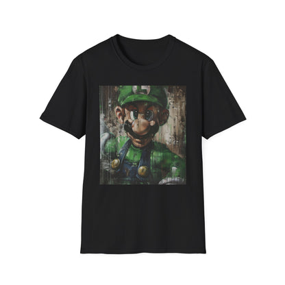 Loyal Brother: The Unwavering Spirit of Luigi | T-Shirt | Art, Character, Design, Fashion, Illustration, Luigi, Nintendo, Painting, Super mario, Video game | Prints with Passion