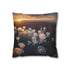 Sunset Canyon with Floating Bioluminescent Jellyfish — 40×40 Cushion Cover — Front 40×40 cm Square Cushion View