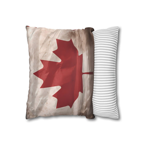 Canada Flag — 40×40 Cushion Cover — Sofa & Living Room Lifestyle View