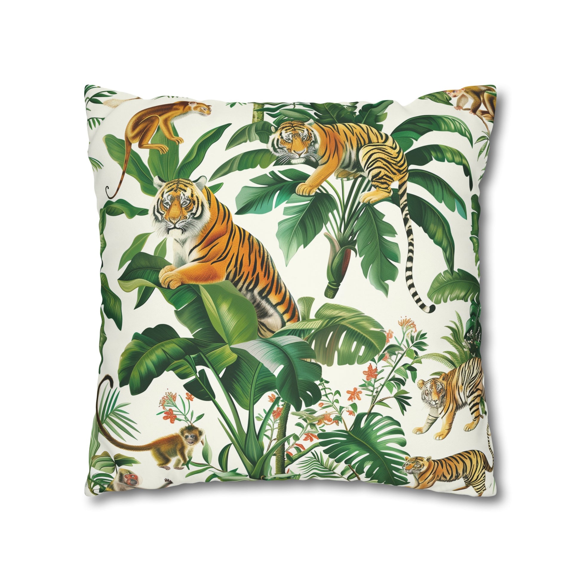 "Transform your bedroom with our Tiger Jungle Safari Pillowcase, featuring majestic tigers in lush foliage. Sleep in safari style!"