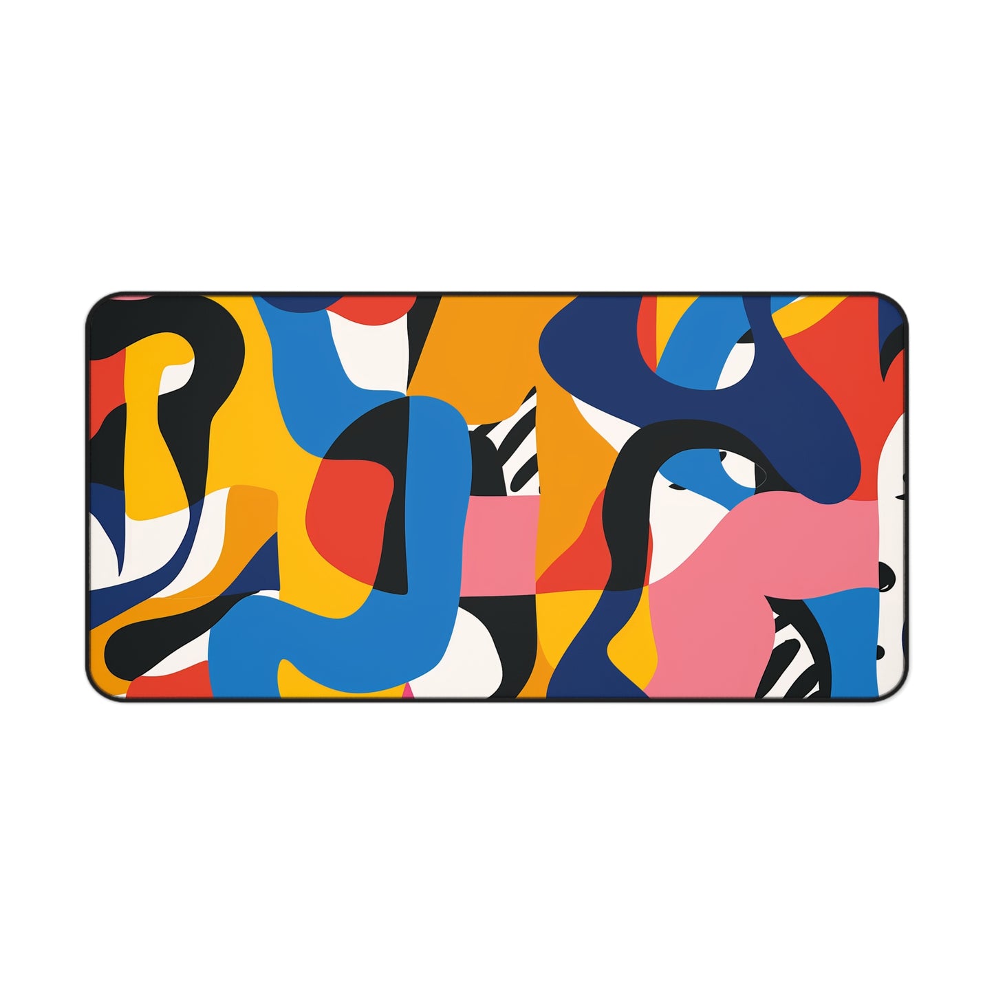 "Modern Abstract Bold Bright Desk Mat - Stylish workspace accessory with seamless pattern"