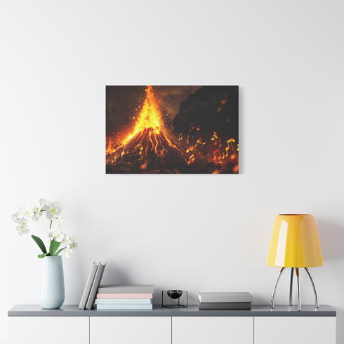 Volcano Erupting into Music Notes — Canvas Wall Art — Product Detail View 7