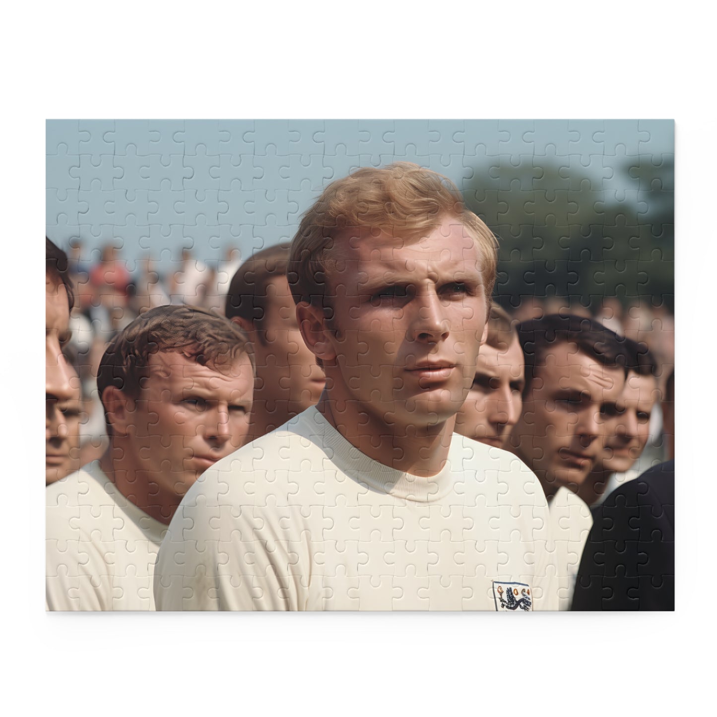 "Bobby Moore World Cup Puzzle - Commemorate England's 1966 victory with this stunning jigsaw featuring Bobby Moore lifting the trophy"