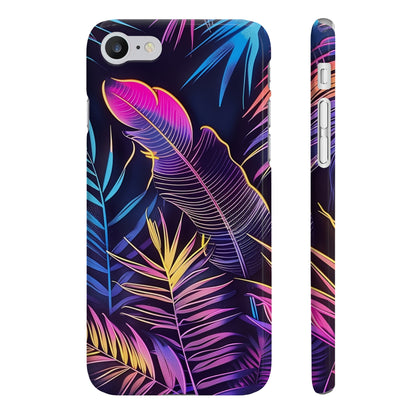 Electric Jungle: Neon Palm & Leaf Phone Case