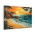 Corsica Mediterranean Sunset Coastline — Canvas Wall Art — Side Profile & Stretched Corner Detail