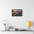 Sunset Canyon with Floating Bioluminescent Jellyfish — Canvas Wall Art — Kiln-Dried Pine Frame & Ready-to-Hang Back View