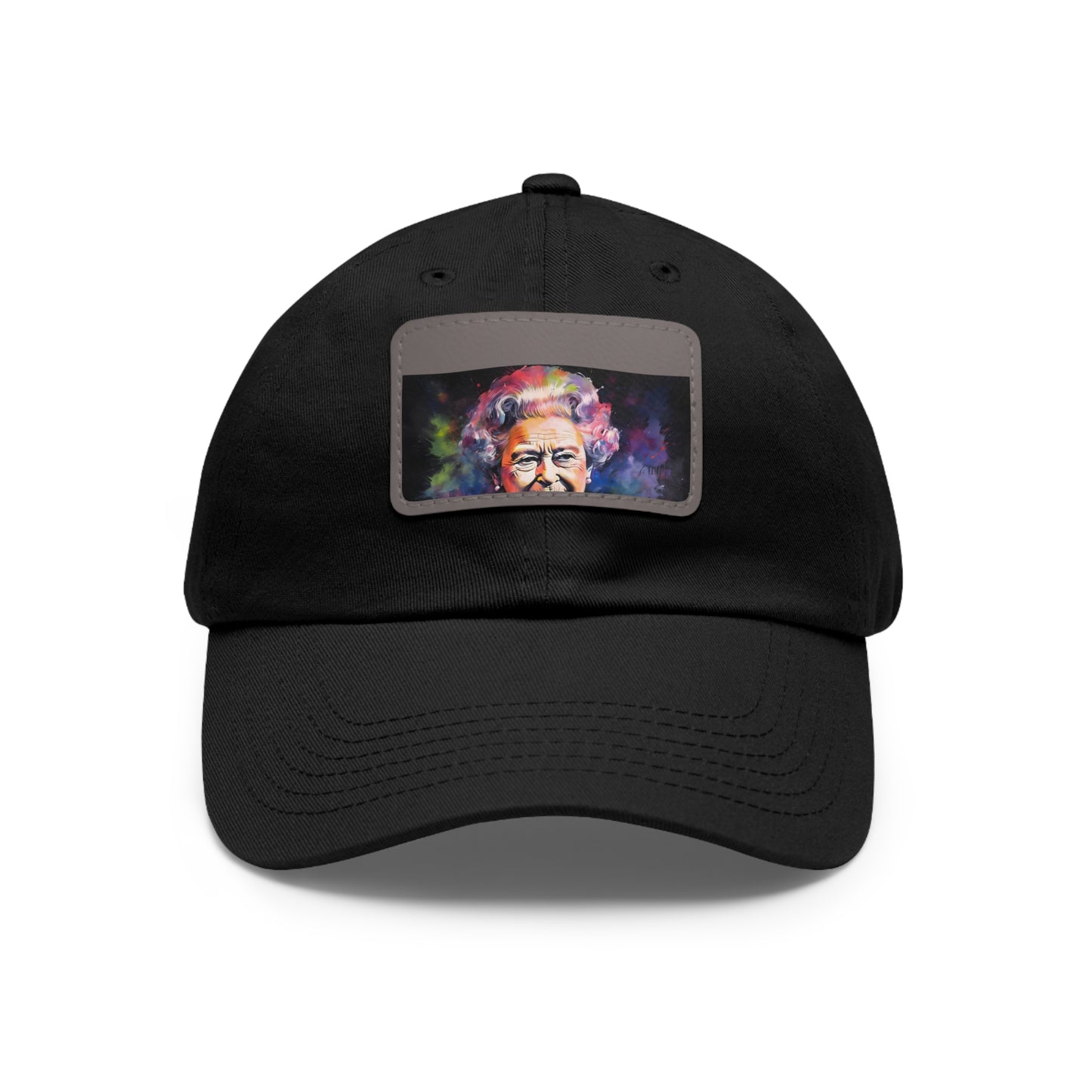 Regal Glow: Queen Elizabeth II Watercolor Neon Cap